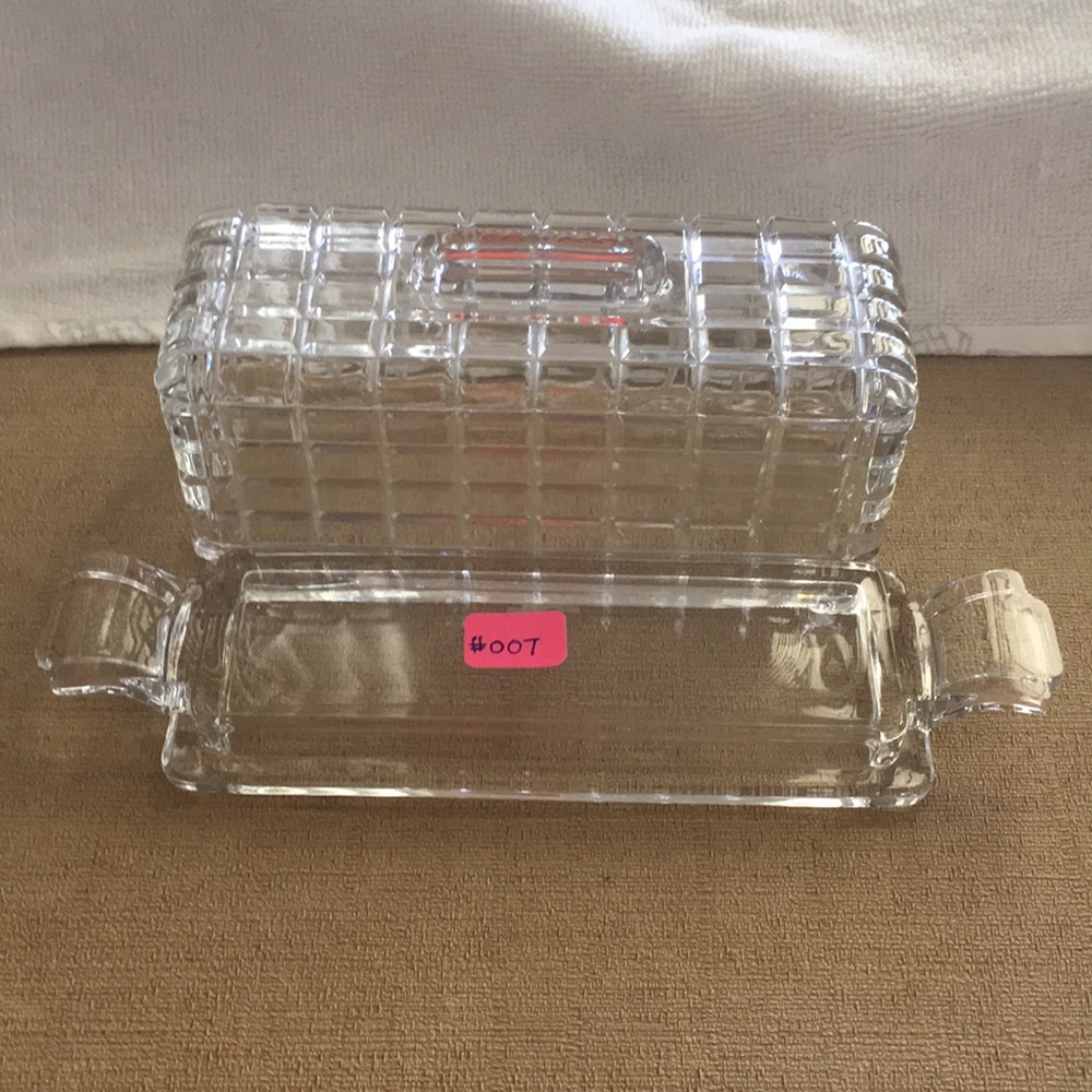 RARE Vintage Heisey Victorian Clear 1/4 Pound Covered Butter Dish with Handles - Picture 8 of 8